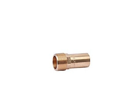 overgangsnippel 2x54mm - 2x54mm glat Cu press. M og V bakker. Rødgods