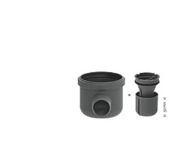 Unidrain 50 mm hjørneudløb med vandlås, uden studs, vandret