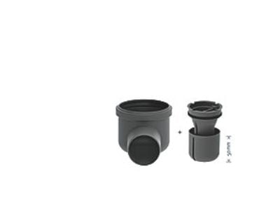 Unidrain 75 mm hjørneudløb med vandlås, uden studs, vandret