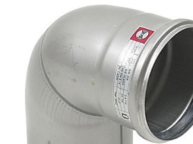 Blücher rustfri 87,5 grader bøjning Ø110 mm - AISI304/EN1.4301
