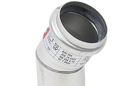 Blücher rustfri 30 grader bøjning Ø50 mm - AISI304/EN1.4301