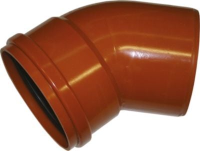 Uponor 250 mm 45 gr. PVC-kloakbøjning