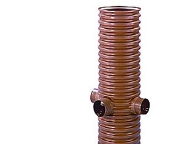 Uponor 315 x 1350 x 92/80 mm PP-drænbrønd, 2 tilslutninger
