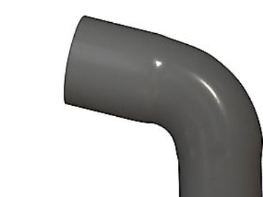 75 mm x 75° Bøjning grafit Plastmo