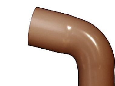 75 mm x 75° Bøjning brun Plastmo