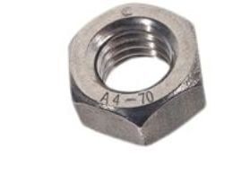 6kt møtrik M10 A4 - DIN 934 6kt møtrikker rustfri stål A4 100stk