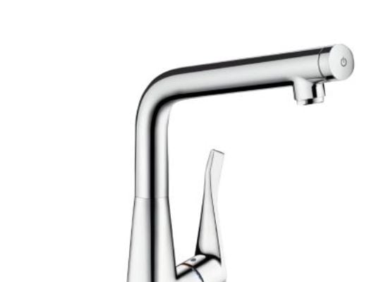 HansGrohe Metris Select køkkenarmatur med select knap