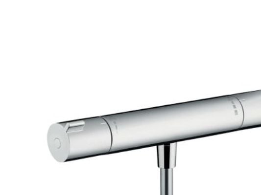 HANSGrohe Ecostat termostatarmatur med bruserafgang 1/2" ned og eksklusiv forskruninger og rosetter