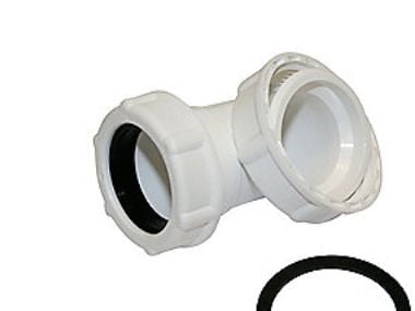 Vinkelkobl. 32mmx1.1/2 - Hvid Plast 90 Gr.