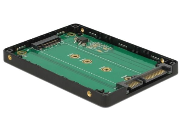 Delock Converter SATA 22 Pin to M.2 - Uttagbar harddiskramme - 2.5" to M.2 - svart, sølv