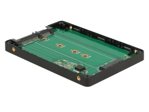 Delock Converter SATA 22 Pin to M.2 - Uttagbar harddiskramme - 2.5" to M.2 - svart, sølv