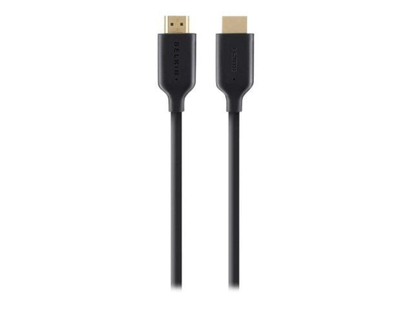 Belkin High Speed HDMI Cable with Ethernet - HDMI-kabel med Ethernet - HDMI hann til HDMI hann - 2 m - 4K-støtte Belkin High Speed HDMI Cable with Ethernet - HDMI-kabel med Ethernet - HDMI hann til HDMI hann - 2 m - 4K-støtte