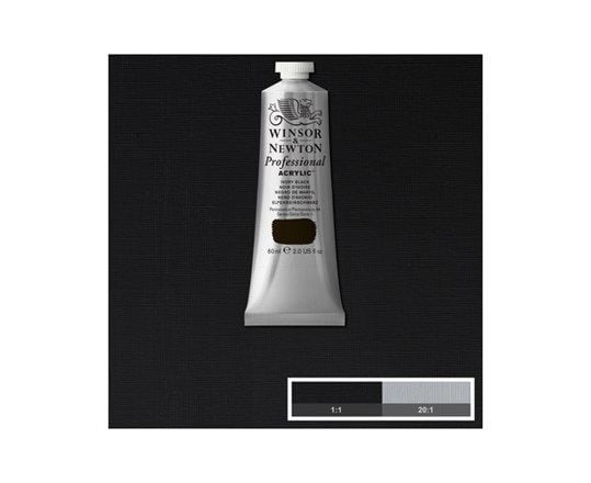 Winsor & Newton Professional Acrylic, 60 ml, Svart, Elfenben, Rør