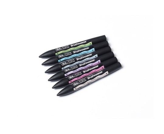 Winsor &amp; Newton 0290035, Forskjellige farger, Flerfarget, 6 farger, Flere, Meisel-/penselspiss, Rund