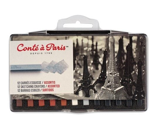 Conte Carre, 12 st assorterade sketch Hk