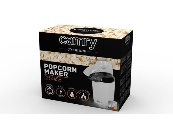 Camry Premium CR 4458 popcornmaskin Svart, vit 2,5 min. 1200 W