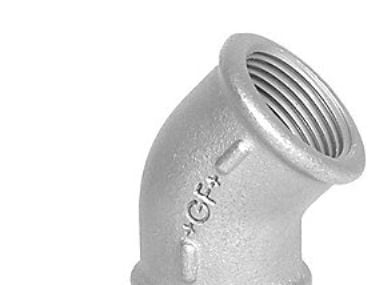 Vinkel 45° galvaniseret muffe/muffe 2