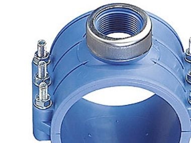 Anboringsbøjle 90mm x 1 PN16 - PP med A2 bolte. Polyrac Anboringsbøjle 90mm x 1 PN16 - PP med A2 bolte. Polyrac