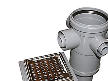 Jo-Flex Afløbsskål 75 mm - m/ stuts, m/ rist/ rm beton