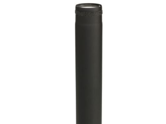 Svart rör 80 mm, 1000 mm längd 1000 mm x 1 mm med keramisk packning