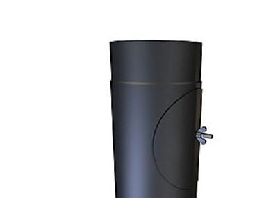 130 mm Metalbestos Sorte røgrør længde 250 mm med renseklap