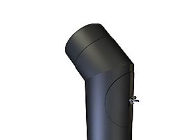 MB Sorte røgr. 130mm knærør 45 - knærør 45ø med renseklap