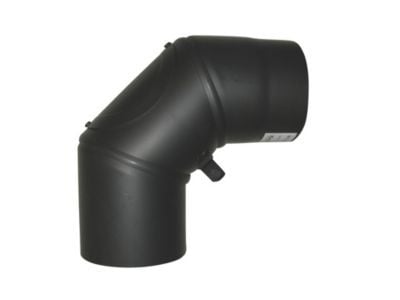 MB Sorte røgr. 80mm knærør 90 - knærør 90° m/smig,m/renseklap og keramisk pakning