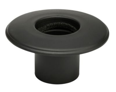 MB Sorte røgr. 100mm murbøs 90 - murbøsning, lige 90mm m/roset, Flangebrede 50mm