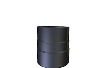 130 mm Metalbestos Sorte røgrør overgang iØ 135 mm/uØ 129 mm