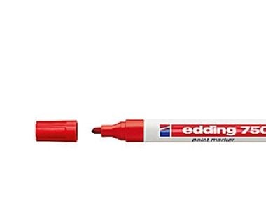 Edding 750, Punainen, Valkoinen, 2 mm, 4 mm, 10 kpl