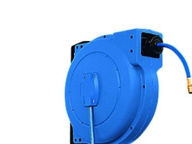 Slangeopruller aut. t/væg 10m - t/luft, plast 1/4 PUR slange 12bar, ind-/udg. 1/4 u.g.
