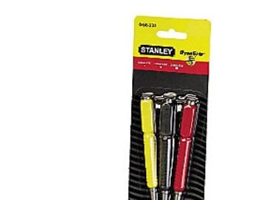 Stanley 0-58-930, Tuurnasetti, Terästä, Musta, Punainen, Keltainen, 102 mm, 3 kpl, Kupla