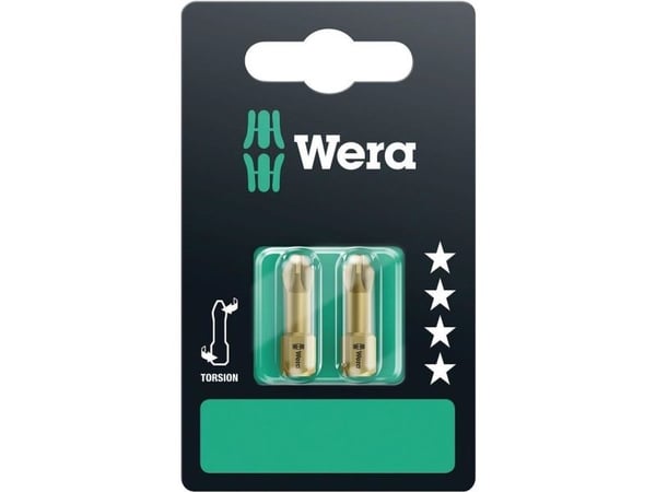 Wera 855/1 TH SB, 2 stykker, Pozidriv, 1 x PZ 1x25, 1 x PZ 2x25, 1 x PZ 3x25, ISO 1173-D, 25 mm, 60 mm