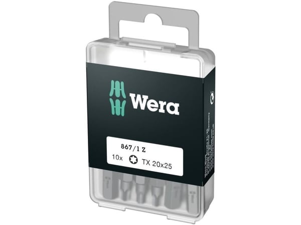 Wera 867/1 DIY SiS, 10 stykker, Torx Plus, TX25, Rustfritt stål, CE, GS, DVE, 25 mm
