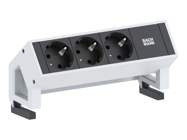Bachmann DESK 2, 0,2 m, Alumiini, Musta, Valkoinen, 3 AC-pistorasia(a), 197 mm, 1 kpl