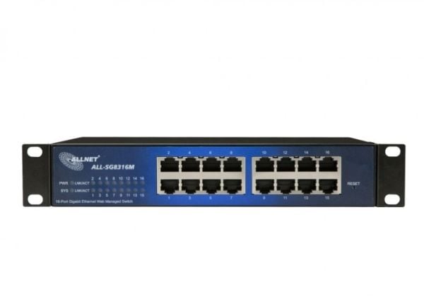 ALLNET 112534, Håndtert, L2, Gigabit Ethernet (10/100/1000), Rack-montering, 19U, Kan monteres på vegg