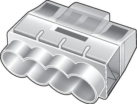 Helacon Plus Mini indstiks samlemuffe 4-leder til enkel eller flerkoret ledning 1,5-2,5 mm², klar, 100 stk - (100 stk.)