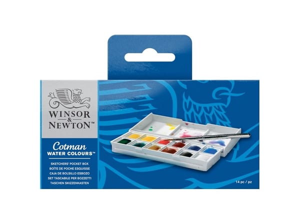 Akvarelsæt Winsor & Newton - Cotman Water Col sketchers pocket box