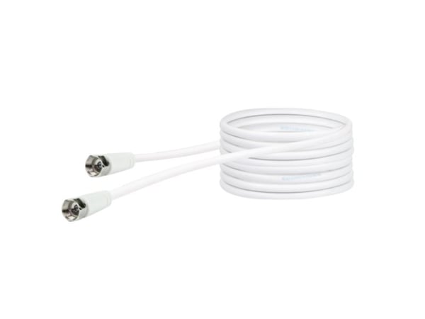 Schwaiger - Antennekabel - F-kopling hann til F-kopling hann - 10 m - dobbeltisolert - 75 dB - hvit