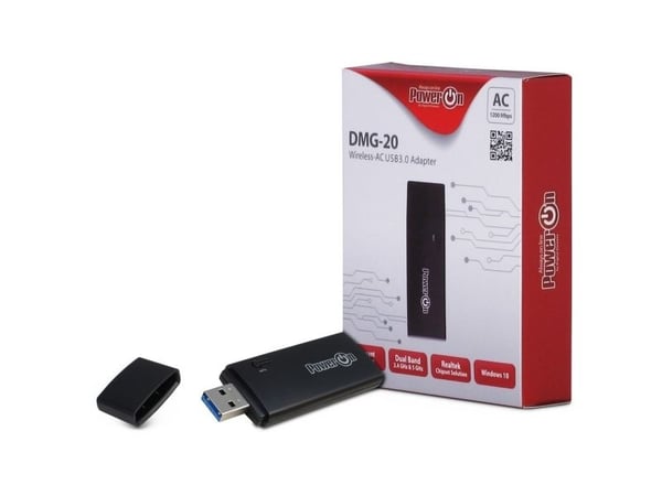 Inter-Tech DMG-20, Langaton, USB, WLAN, 867 Mbit/s, Musta