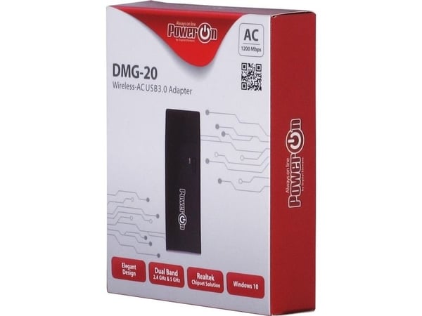 Inter-Tech DMG-20, Langaton, USB, WLAN, 867 Mbit/s, Musta