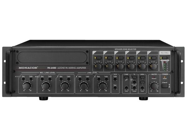 Monacor PA-6480, 5 kanaler, Stativ-montering, Sort