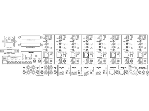 Monacor ARM-880 ELA-förstärkare 8 zoner