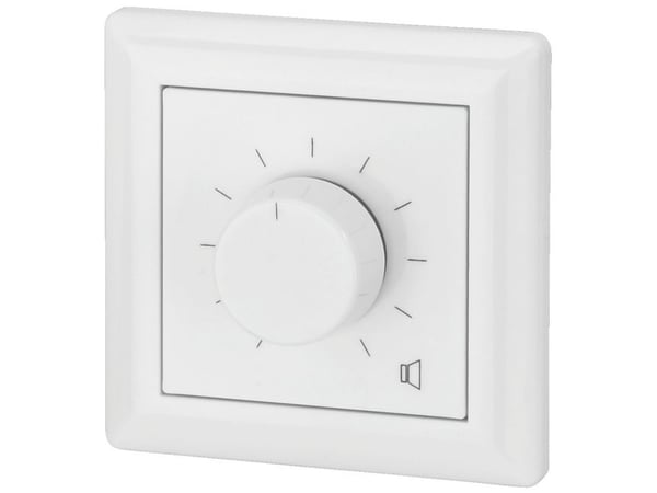 Monacor ATT-506PEU, Rotasjonsvolumkontroll, Vegg-montert, Hvit, 50 - 18000 Hz, 6 W, 80 mm