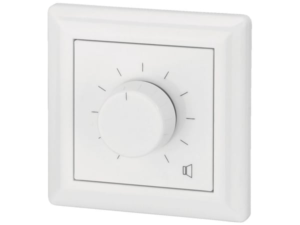 Monacor ATT-512PEU, Rotasjonsvolumkontroll, Vegg-montert, Hvit, 50 - 18000 Hz, 12 W, 80 mm