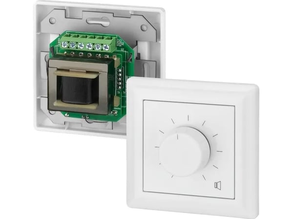 Monacor ATT-524PEU, Rotasjonsvolumkontroll, Vegg-montert, 50 - 18000 Hz, 24 W, 80 mm, 80 mm