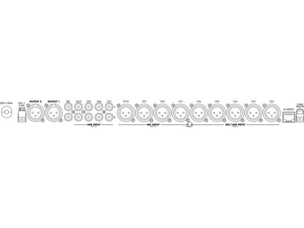 Monacor PA-1414MX, Sort, 75 dB, 20 - 20000 Hz, 0,05 %, 230 V, 50 Hz