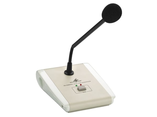 Monacor PA-4300PTT, Koblet med ledninger (ikke trådløs), RJ-45, Svart, Hvit, 1 stykker