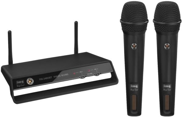TXS-2402SET digitalt trådløst 2-kanals PLL-mikrofonsystem, 2,4 GHz (inkl. 2 sendere og 1 mottaker)