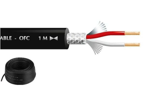 Monacor MLC-52/SW, Fiberoptisk, 50 m, Sort